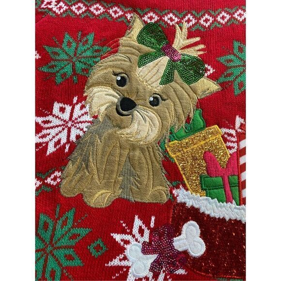 Celebrate Together Girls XXL Plus Dog Christmas Sweater - Picture 4 of 10